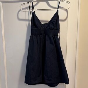 Aritzia Wilfred Encourage Poplin Mini Dress Navy